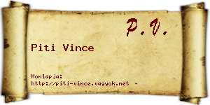 Piti Vince névjegykártya